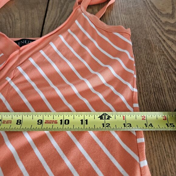 VENUS Dress Striped Handkerchief Hem VNeck Midi Womens Small Adjustable Straps - Picture 4 of 5